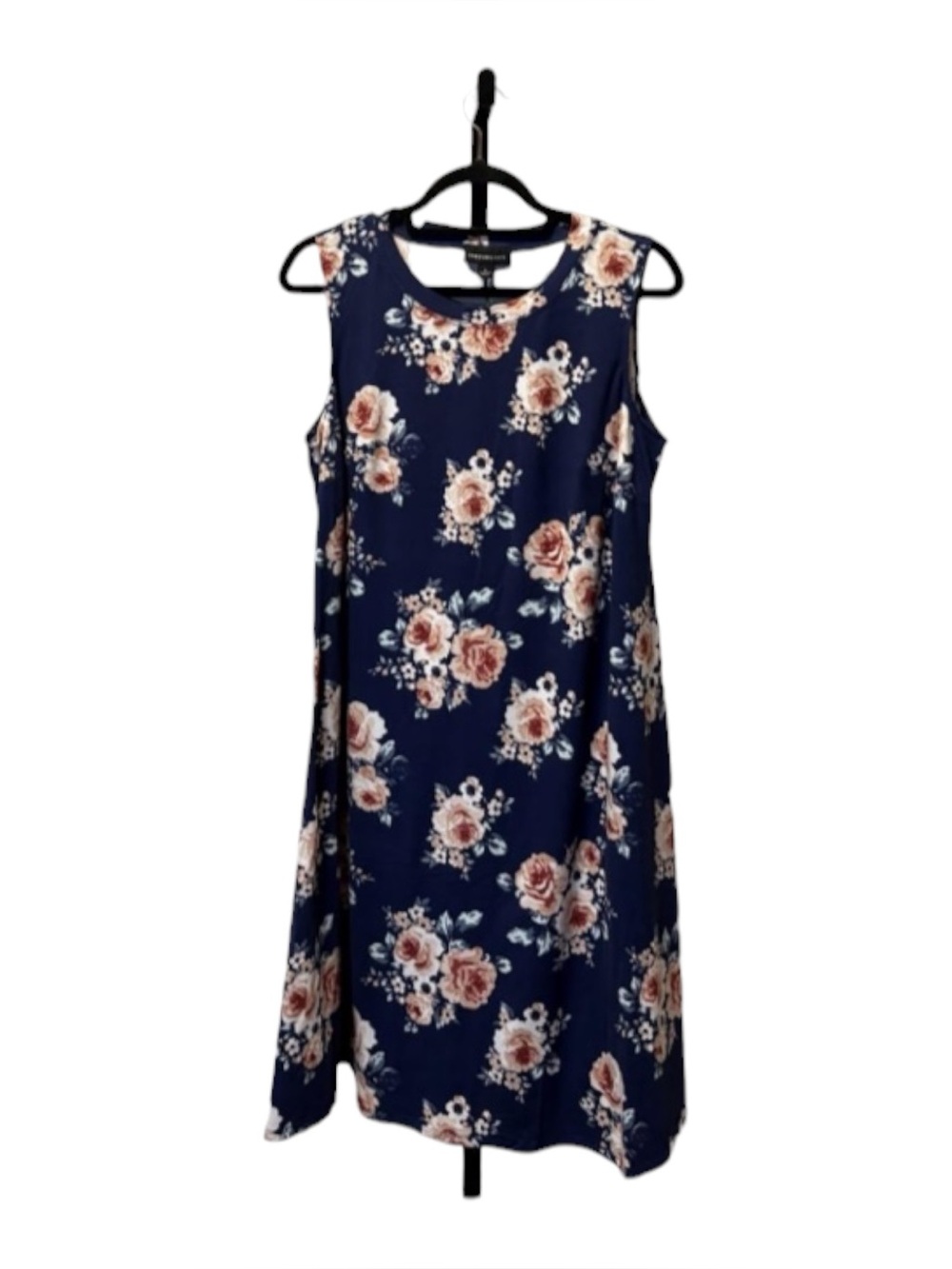 Fortune + Ivy Sleeveless Navy Floral A-Line Dress